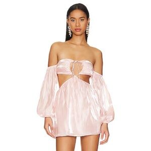 Nadia Off The Shoulder Dress In Blush Pink